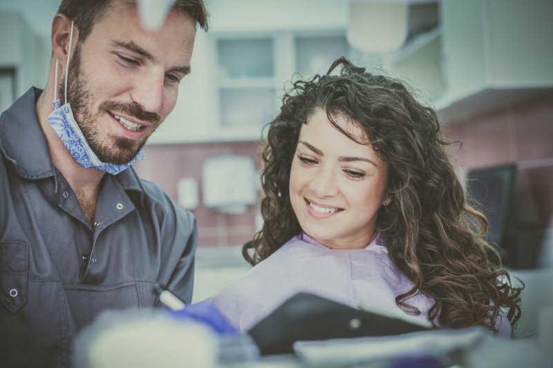 patient visiting her dentist in Spring Lake